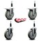 Service Caster 5'' Gray Poly Swivel 7/8'' Expanding Stem Caster Set 2 Total Lock Brakes, 4PK SCC-EXTTL20S514-PPUB-2-S-2-78 - alternate 3